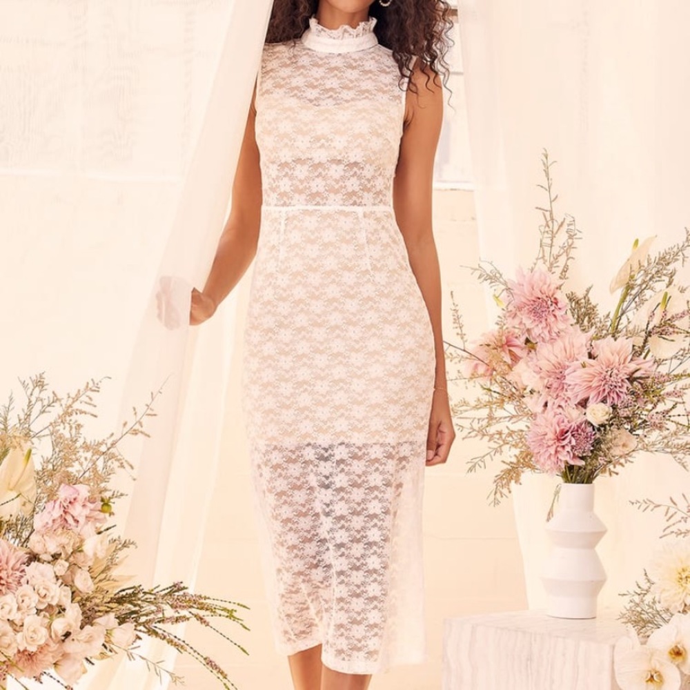 NWT Lulu’s Mock Neck Midi Dress